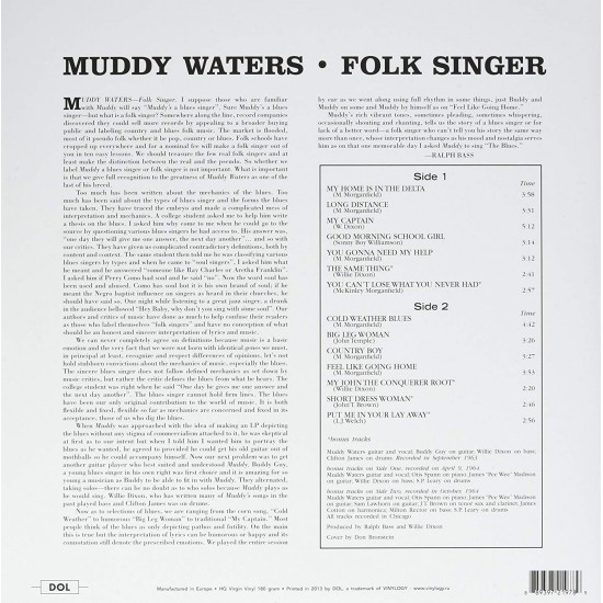 Muddy Waters ‎– Folk Singer Plak LP