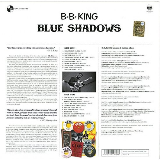 B.B. King ‎– Blue Shadows - Underrated Kent Recordings 1958-1962 Plak LP