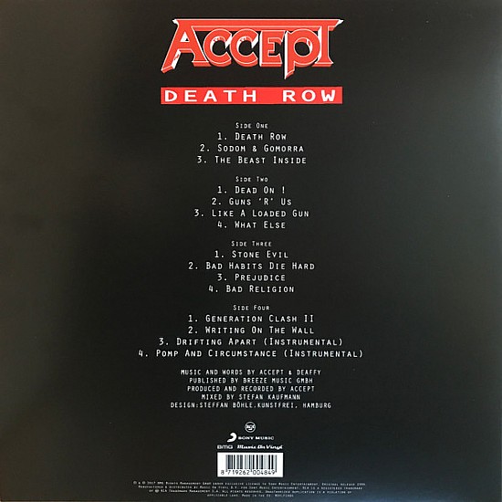 Accept - Death Row Plak 2 LP