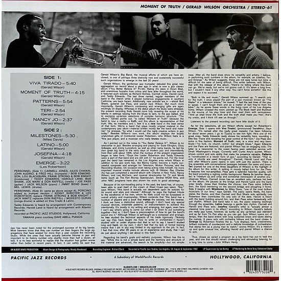 Gerald Wilson - Moment Of Truth (Audiophile) Plak LP Blue Note Tone Poet