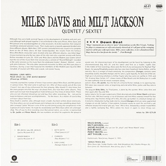 Miles Davis And Milt Jackson - Quintet / Sextet Caz Plak LP