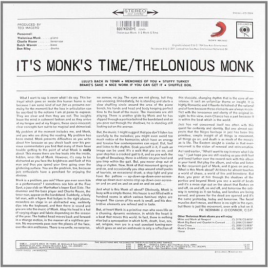 Thelonious Monk - It's Monk's Time Caz Plak LP