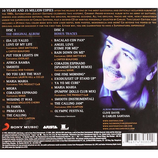 Santana - Supernatural (Legacy Edition) Digipak 2 CD