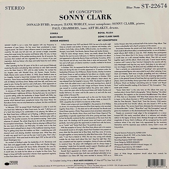 Sonny Clark - My Conception (Audiophile) Plak LP Blue Note Tone Poet