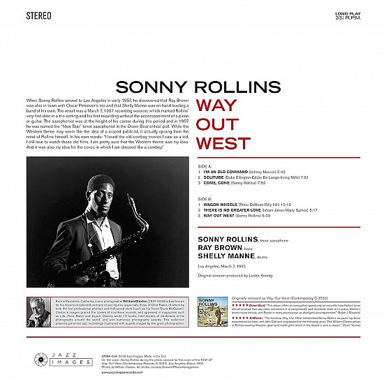 Sonny Rollins - Way Out West Caz Plak LP