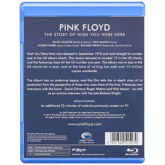 Pink Floyd - The Story Of Wish You Were Here Blu-ray Disk