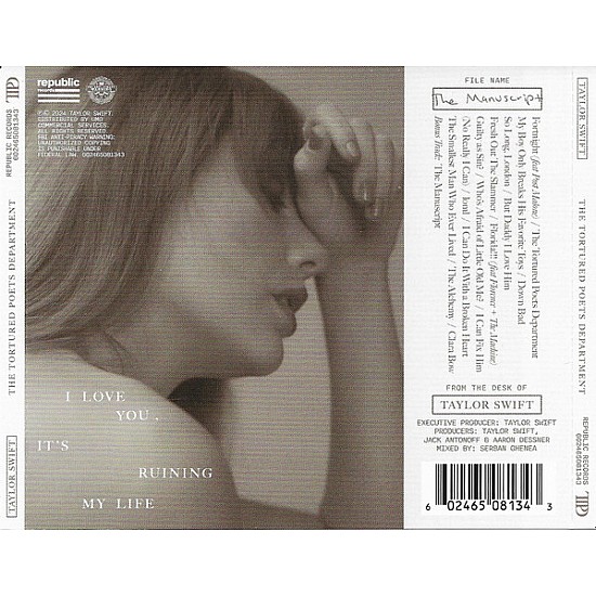 Taylor Swift - The Tortured Poets Department CD