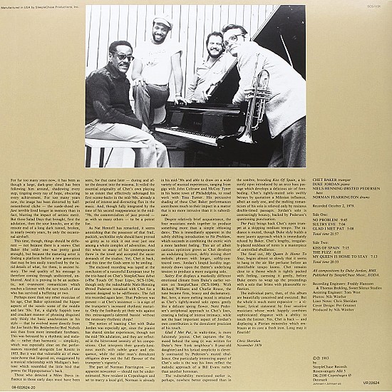 Chet Baker - No Problem  (Audiophile) Plak LP