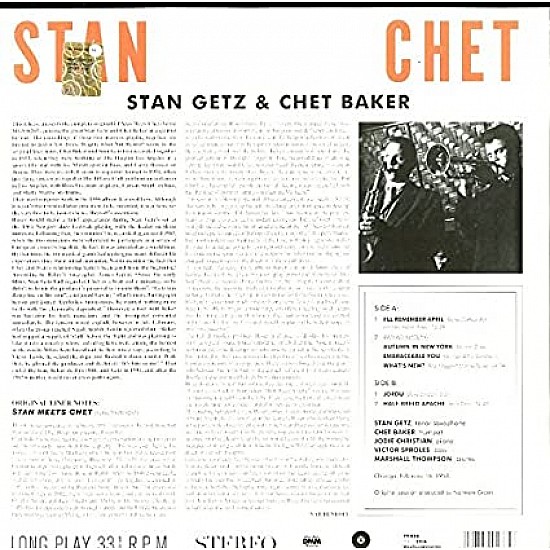 Stan Getz - Chet Baker – Stan Meets Chet Plak LP