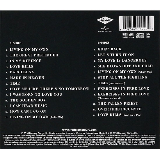 Freddie Mercury - Messenger Of The Gods: The Singles CD