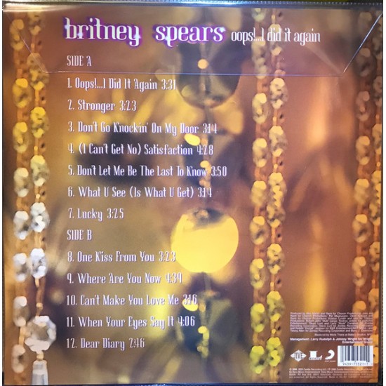 Britney Spears – Oops!...I Did It Again (Picture Disc) Plak LP