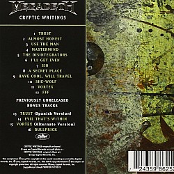Megadeth - Cryptic Writings CD + 4 Bonus Şarkı