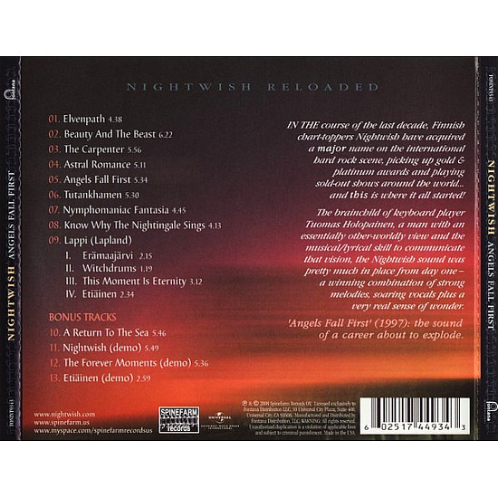 Nightwish - Angels Fall First (Deluxe) CD + 4 Bonus Şarkı