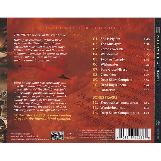 Nightwish - Wishmaster (Deluxe) CD + 3 Bonus Şarkı