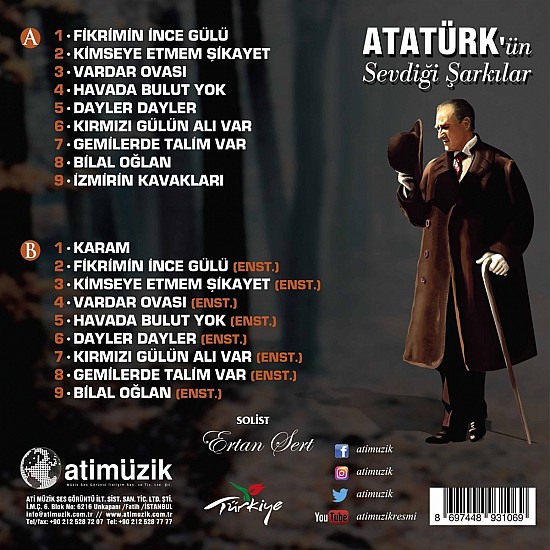 Ertan Sert ‎– Atatürk'ün Sevdiği Şarkılar Plak LP