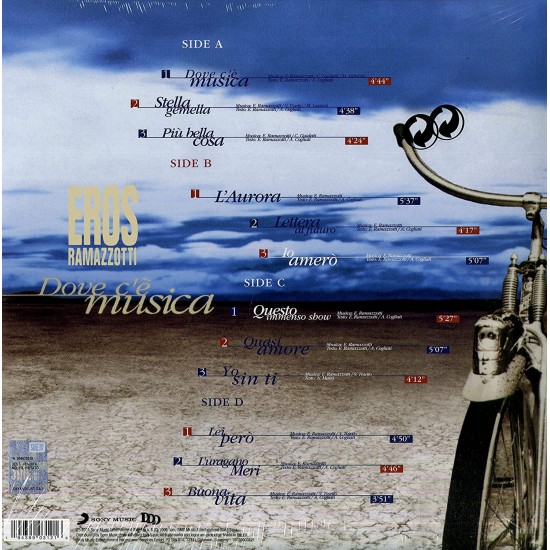 Eros Ramazzotti - Dove C'e Musica (Transparan Mavi Renkli) Plak 2 LP
