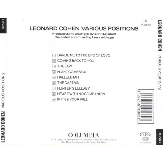 Leonard Cohen - Various Positions CD