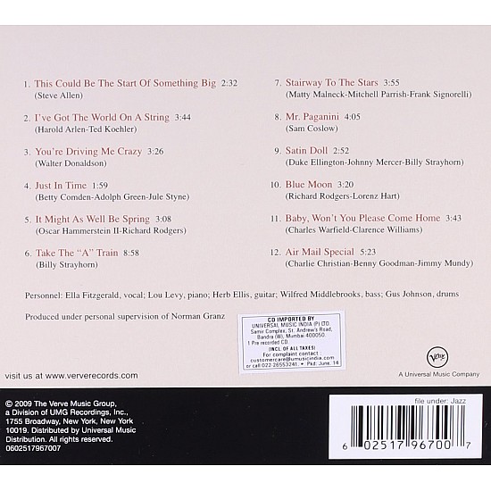Ella Fitzgerald - Ella In Hollywood CD