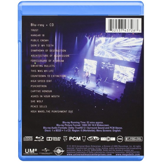 Megadeth - Countdown To Extinction Live Blu-ray Disk