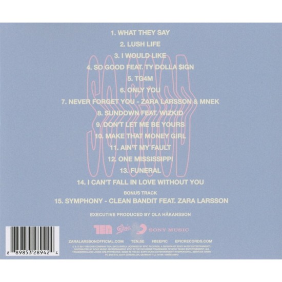 Zara Larsson - So Good CD (+Bonus Symphony)