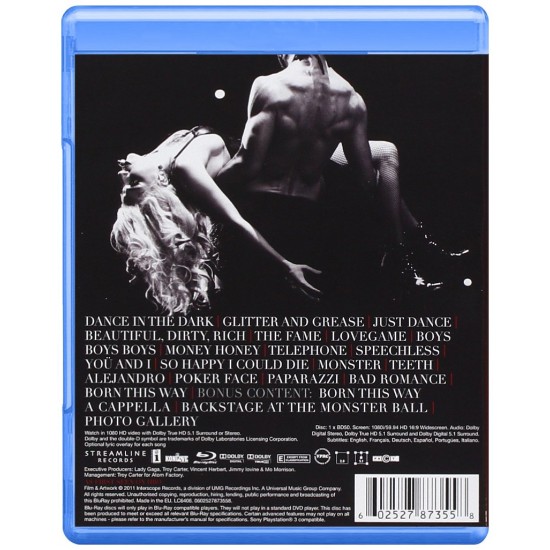 Lady Gaga - The Monster Ball Tour At Madison Square Garden Blu-ray Disk