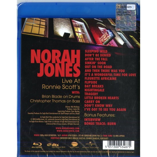 Norah Jones - Live At Ronnie Scott's Blu-ray Disk