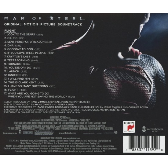 Hans Zimmer ‎– Man Of Steel (Superman) Soundtrack Film Müziği CD