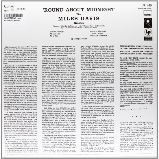 Miles Davis - 'Round About Midnight Caz Plak LP