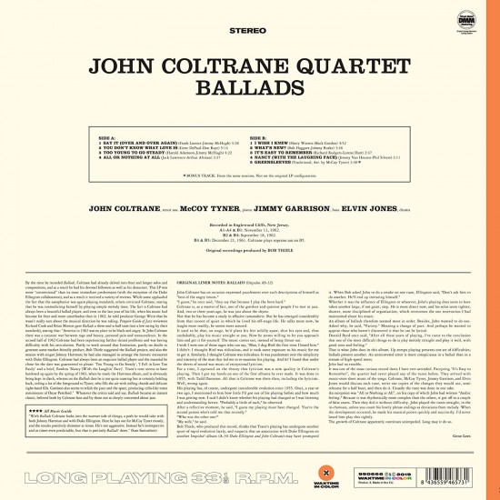 John Coltrane - Ballads (Turuncu Renkli) Plak LP