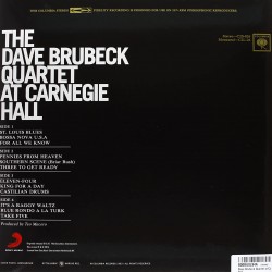 Dave Brubeck Quartet ‎– At Carnegie Hall Audiophile Plak 2 LP 
