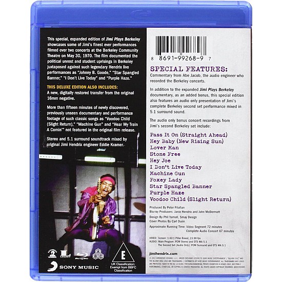 Jimi Hendrix - Jimi Plays Berkeley May 1970 Blu-ray Disk