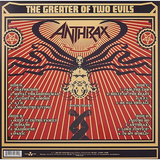 Anthrax ‎- The Greater Of Two Evils Plak 2 LP