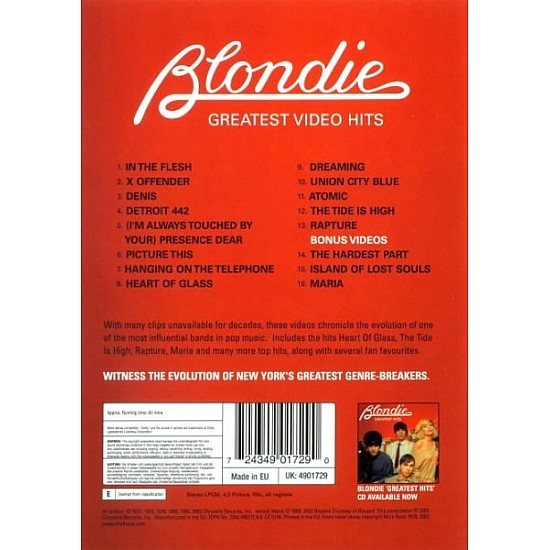 Blondie - Greatest Video Hits DVD (PAL)