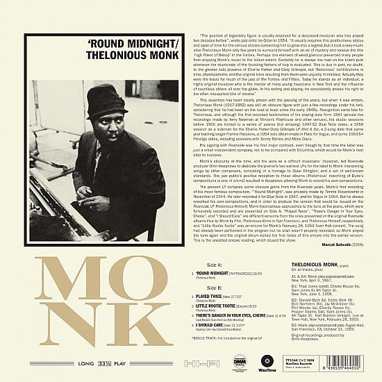 Thelonious Monk - 'Round Midnight Caz Plak LP