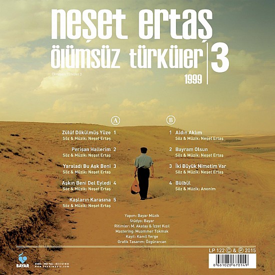 Neşet Ertaş ‎- Ölümsüz Türküler 3 1999 Plak LP