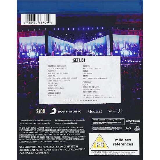 One Direction - Where We Are (Live From San Siro Stadium) Blu-ray Disk