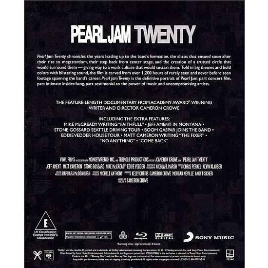 Pearl Jam - Pearl Jam Twenty (The Motion Picture) Blu-ray Disk