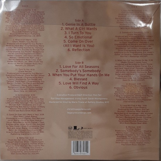 Christina Aguilera ‎– Christina Aguilera (Picture Disc) LP (20. Yıl Özel)