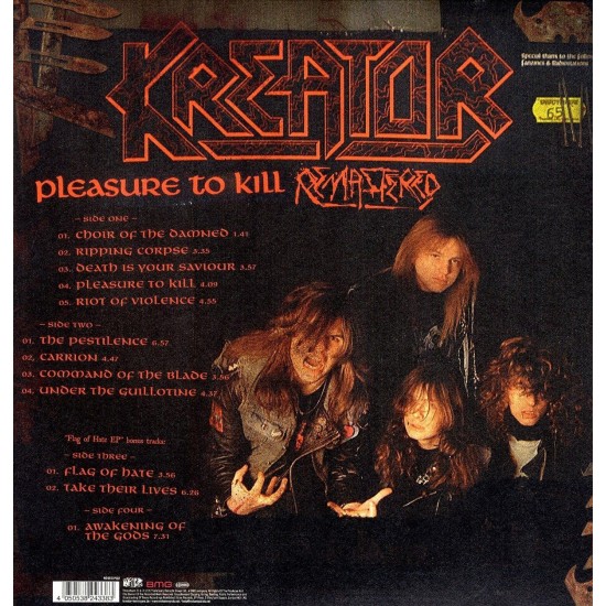 Kreator ‎– Pleasure To Kill Plak 2 LP