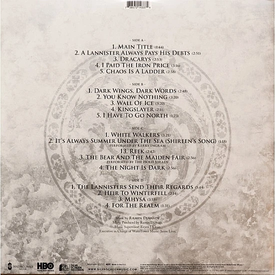 Game of Thrones Sezon 3 - Soundtrack Plak 2 LP * ÖZEL BASIM *