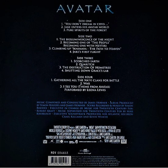 Avatar - Soundtrack Plak 2 LP