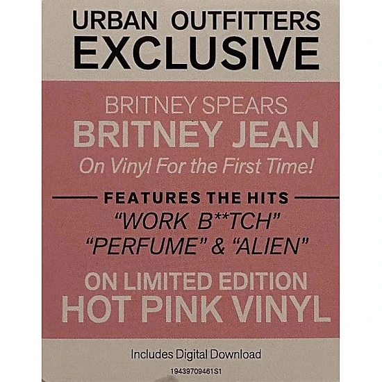 Britney Spears ‎– Britney Jean Pembe Renkli Plak LP  * ÖZEL BASIM *