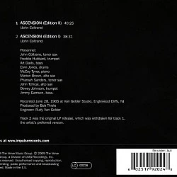 John Coltrane - Ascension (Editions I And II) Digipak CD