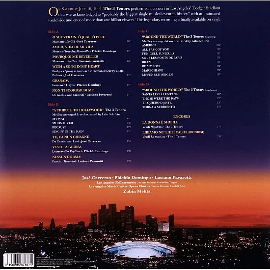 Carreras Domingo and Pavarotti - The 3 Tenors In Concert 1994 Plak 2 LP