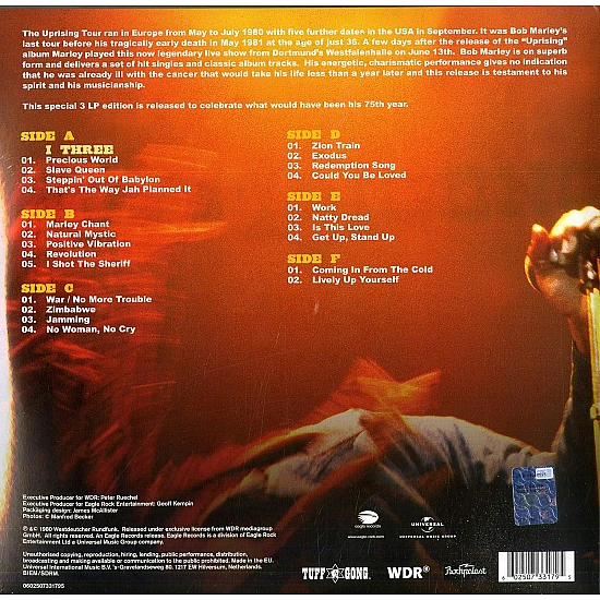Bob Marley - Uprising Live! Plak 3 LP
