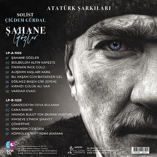 Çiğdem Gürdal - Atatürk Şarkıları Şahane Gözler (Mavi) Plak LP