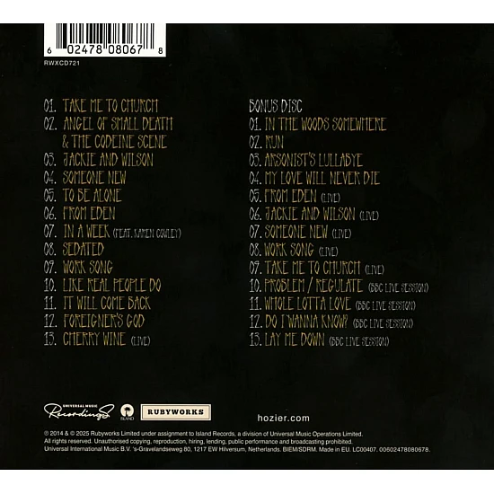 Hozier - Hozier (Special Edition) 2 CD
