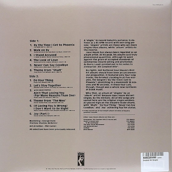 Isaac Hayes - Greatest Hit Singles Plak LP