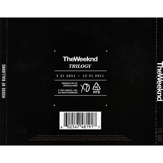 The Weeknd - House Of Balloons - Trilogy CD