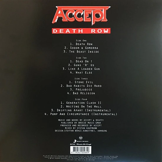 Accept - Death Row Plak 2 LP